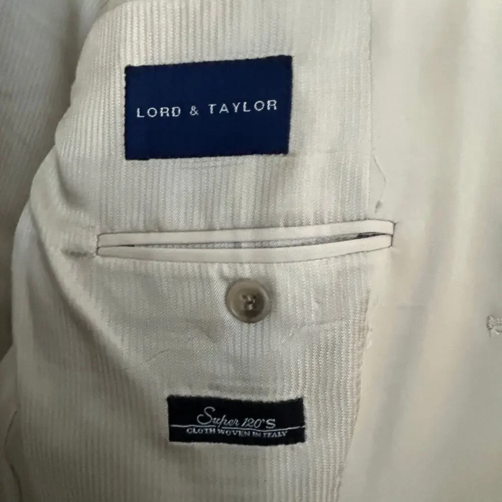 Jack Victor Lord & Taylor Super 120s Wool Blazer 44L Tan Sport Coat Old Money